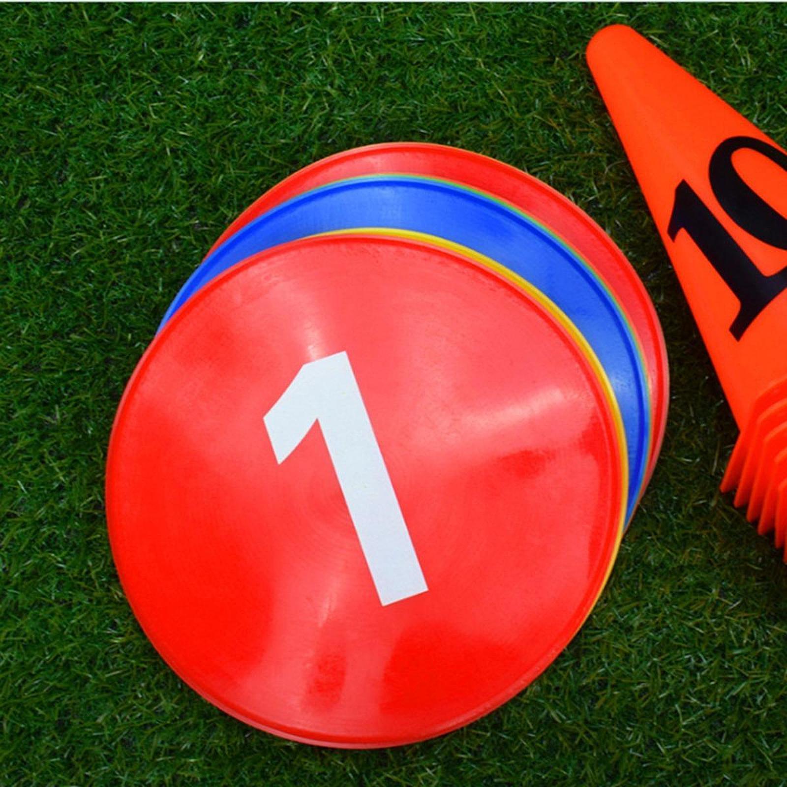 Court Marker Cone - Voetbal platte kegels PVC markers genummerde